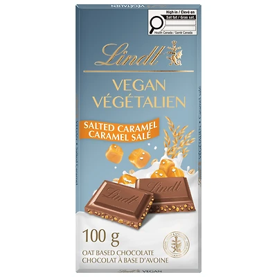 Chocolat végétalien au caramel salé Lindt – Barre (100 g)