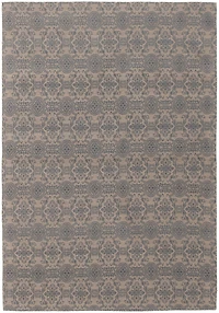 ECARPETGALLERY 4'9" x 6'10" Contemporary Collage Handmade Area Rug for Living Room, Dining Room and Bedroom in Blue