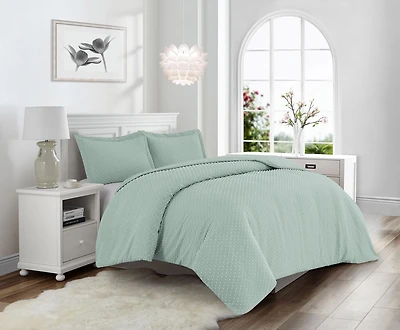 Ensemble de housse de couette prélavée Dot Clip