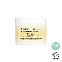 COVERGIRL Clean Fresh Skincare Dry Skin Corrector Cream, 60ml. Rich face moisturizer formulated with Cactus Water, Hyaluronic Acid, Jojoba & Shea Butter for 24HR Deep Hydration, Non-greasy, 100% Vegan, 60ML Cream