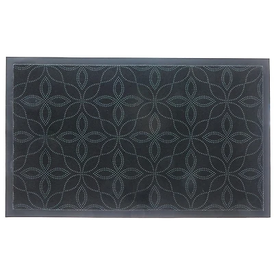 Tapis Pvc Imprimé Points Fleurs 18"X30"