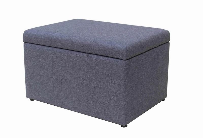 hometrends Faux Linen Storage Ottoman