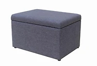 hometrends Faux Linen Storage Ottoman