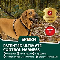 Harnais Pour Chien Ultimate Control De Grande Taille, Harnais En Nylon Noir Pour Grand Chien Avec Poignée Amovible Et Extension De Laisse, Harnais Pour Chien Sans Traction Par Sporn