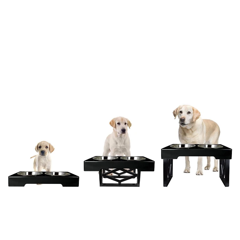 Pet Zone Designer Diner Adjustable Elevated Dog Double Feeder, Double Feeder