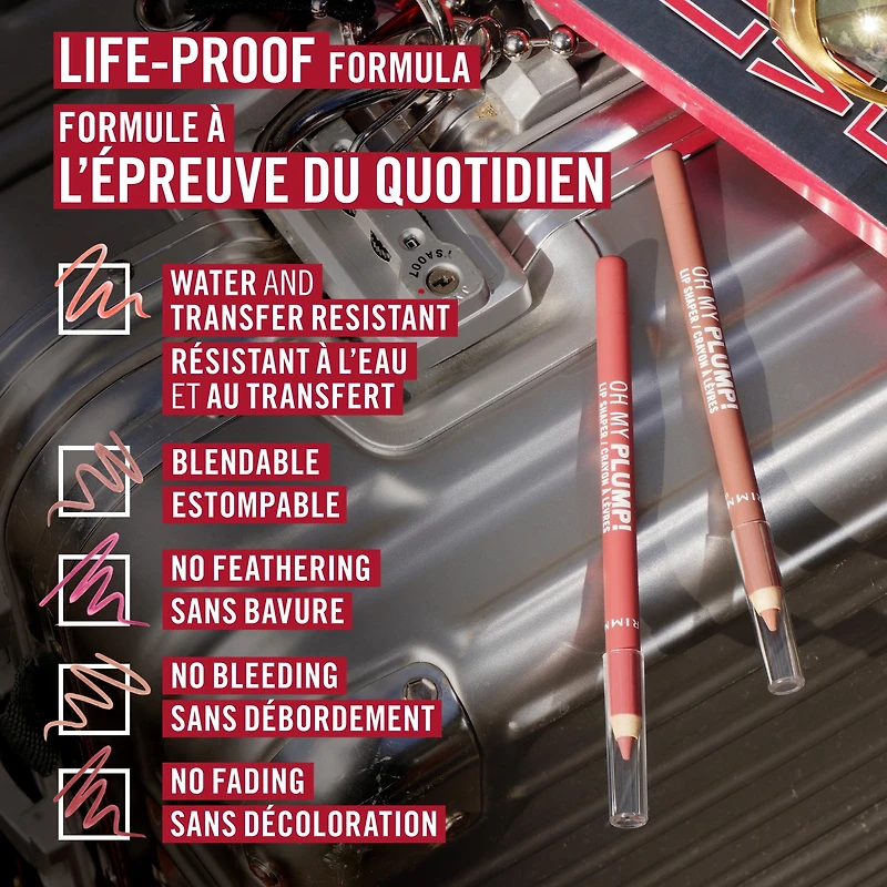 Rimmel Oh My Plump! Lip Shaper, 050 Café Latte, Peptide-Infused Lip Liner, Ultra-Creamy, Transfer-Resistant