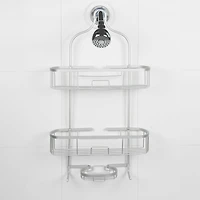 Era Grand valet de douche en aluminium argent, Trois niveaux, 15x26po 15 x 26 po