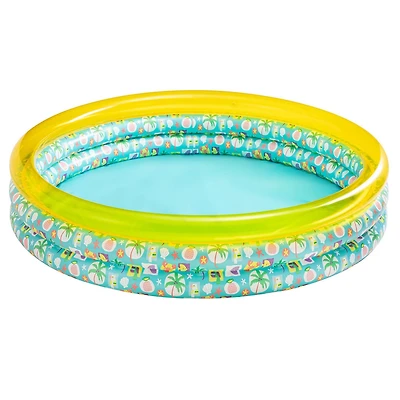Bluescape Green Tropical 3-Ring Inflatable Swimming Pool for Kids, Round, Age 2 & up, Unisex