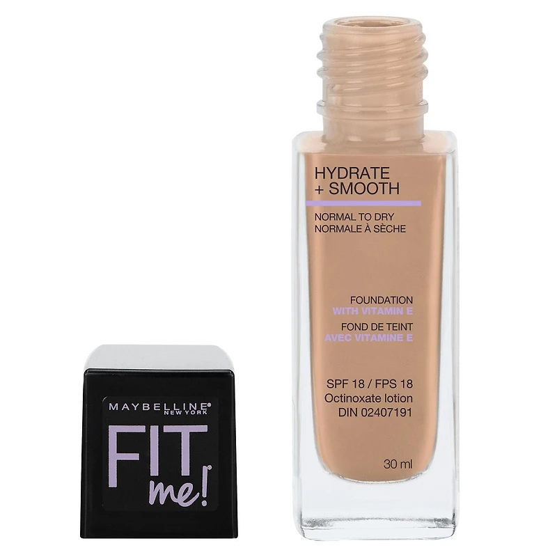 Maybelline New York Fit Me®, Hydrate + Smooth Fond de teint liquide, 30  ML 1 fl. oz, 30 ml