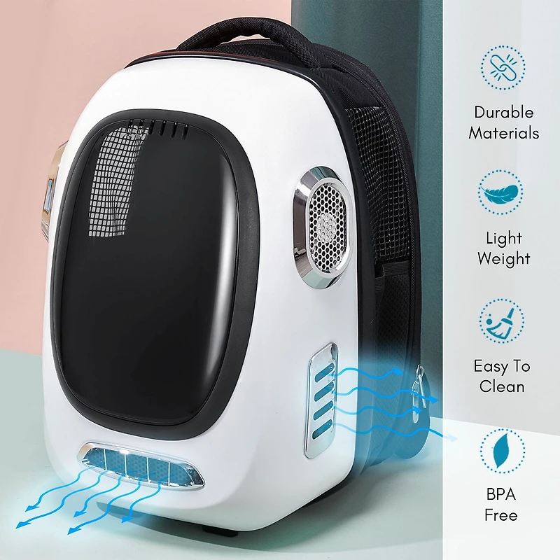 INSTACHEW Trekpod Smart Pet Carrier Backpack for Cats, Small Dogs and Puppies upto17 lbs, Hiking & Outdoor Use (White)