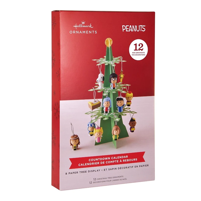 Ensemble de 12 mini décorations de Noël – Hallmark – Thème de la Nativité Peanuts – Calendrier de compte à rebours