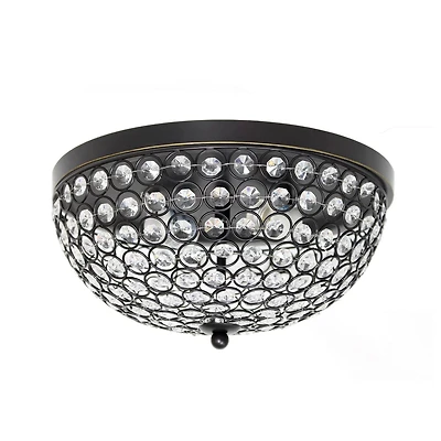 Elegant Designs 2 Light Elipse Crystal Flush Mount Ceiling Light