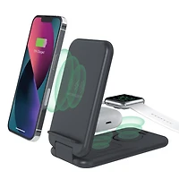 Merkury Innovations 3-in-1 Wireless Fast Charging Station for iPhone, AirPods and Apple Watch