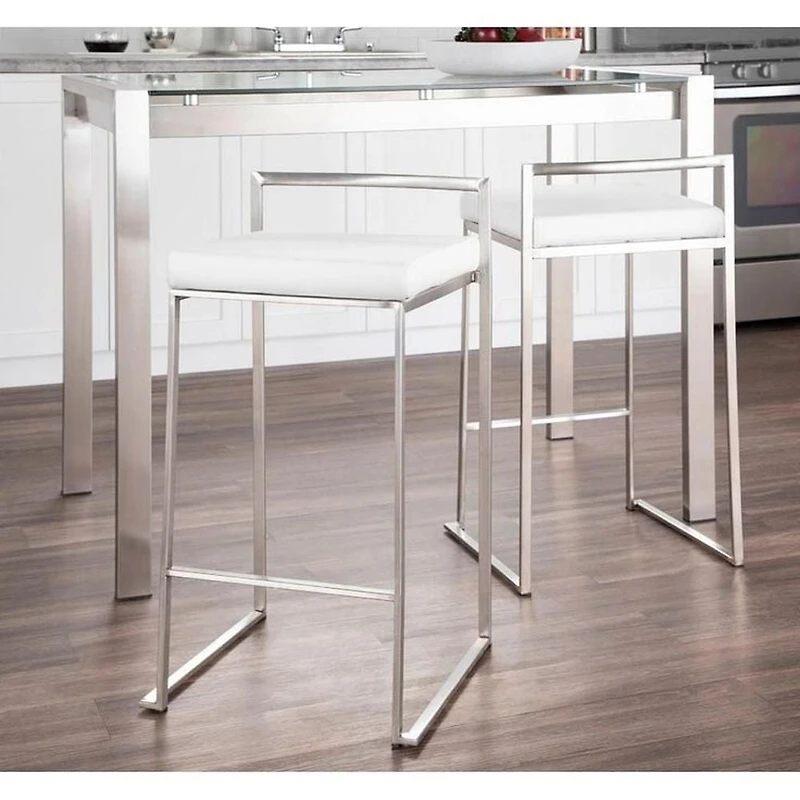 Heavenly Collection PU Counter Stool with Stainless Steel Frame