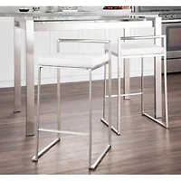 Heavenly Collection PU Counter Stool with Stainless Steel Frame