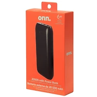 onn. 20000 mAh Power Bank For Smartphones, Tablets and Other USB-Charged Devices, 6+ extra charges