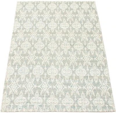 ECARPETGALLERY 4'5" x 6'4" Transitional Collage Handmade Area Rug for Living Room, Dining Room and Bedroom in Grey