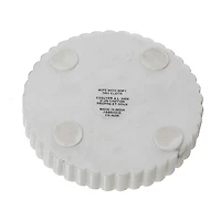 Bougeoir En Verre Avec Base En Marbre Blanc