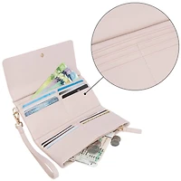 Porte-monnaie à poignet avec rabat pour femmes Time and Tru Pochette portefeuille.