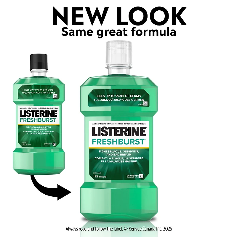 Listerine Fresh Burst Antiseptic Mouthwash, 1 L