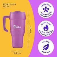 bubba Hero XL Tumbler, Water Bottle with Leak-Proof Lid and Straw, Indigo, 24 oz (709 ml)