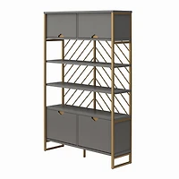 CosmoLiving by Cosmopolitan Brielle Shoe Storage Bookcase & Room Divider, Graphite Gray