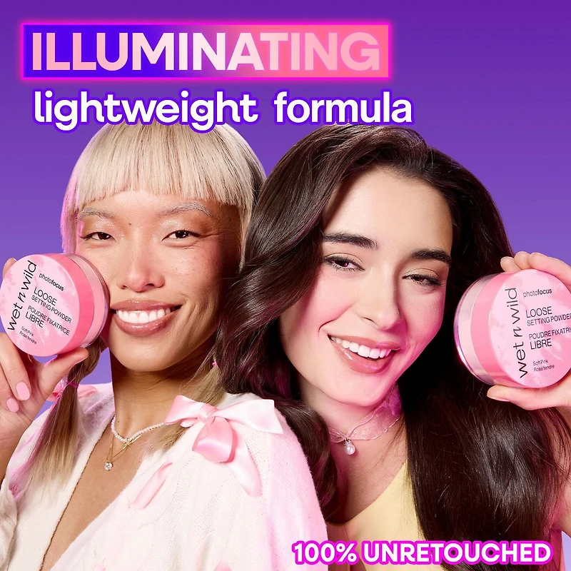 Photo Focus Loose Setting Powder - Soft Pink, Radiant setting powder