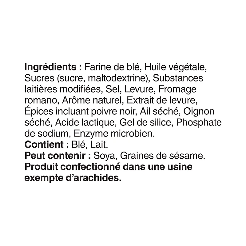 GRISSOL BAGUETTES BOUCHEES fromage romano et poivre noir