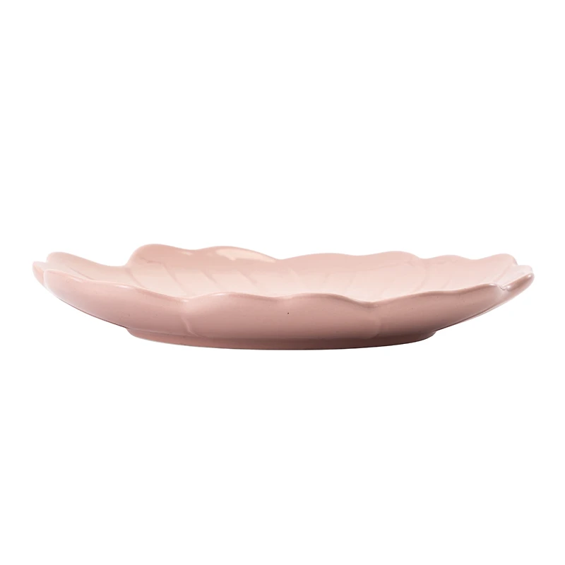 Way to Celebrate Pink Floral Ceramic Appetizer Plate, 7.48inch x 7.2inch x 0.98inch, 1 piece