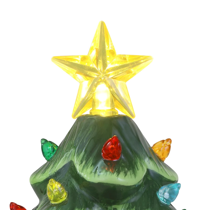 Mr. Christmas Decorative 8-inch Nostalgic Green Ceramic Tree