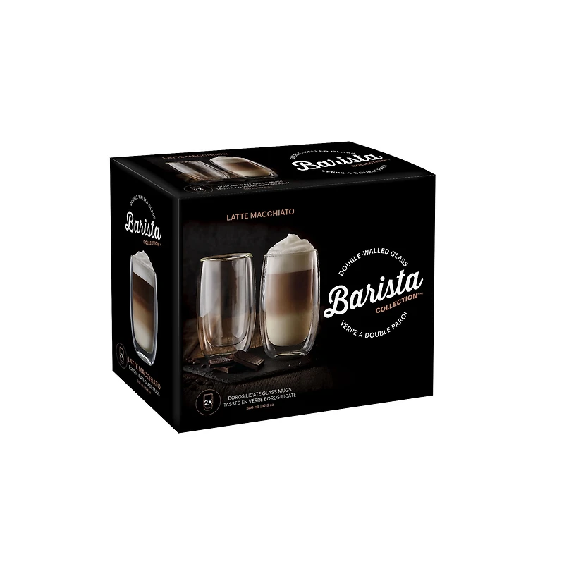 Tasses en verre à double paroi - Latte Macchiato Barista Ens 2, 12.8oz