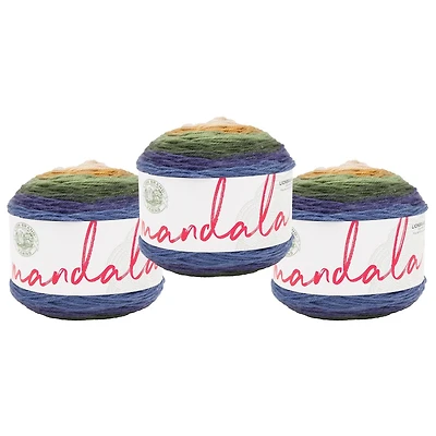 Lion Marque Yarn Mandala Multicolor Light DK Acrylique 3 Pack Fil