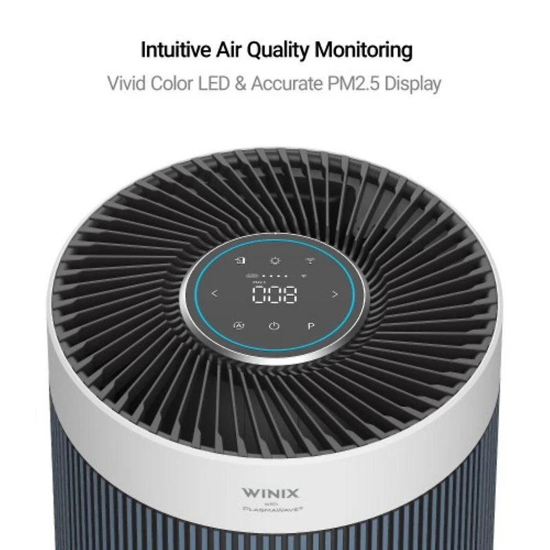 Purificateur d'air WINIX T830 pour très grandes pièces jusqu'à 1968 pi² en 1 heure avec Wi-Fi intelligent, moniteur de qualité de l'air, True HEPA, filtre à charbon et mode automatique, capture les al