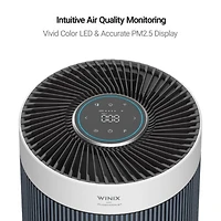 Purificateur d'air WINIX T830 pour très grandes pièces jusqu'à 1968 pi² en 1 heure avec Wi-Fi intelligent, moniteur de qualité de l'air, True HEPA, filtre à charbon et mode automatique, capture les al