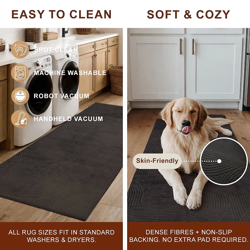ECARPET Elion Machine Washable Contemporary/Modern Area Rug for Living Room, Bedroom, Dining Entrance, Hallway and More