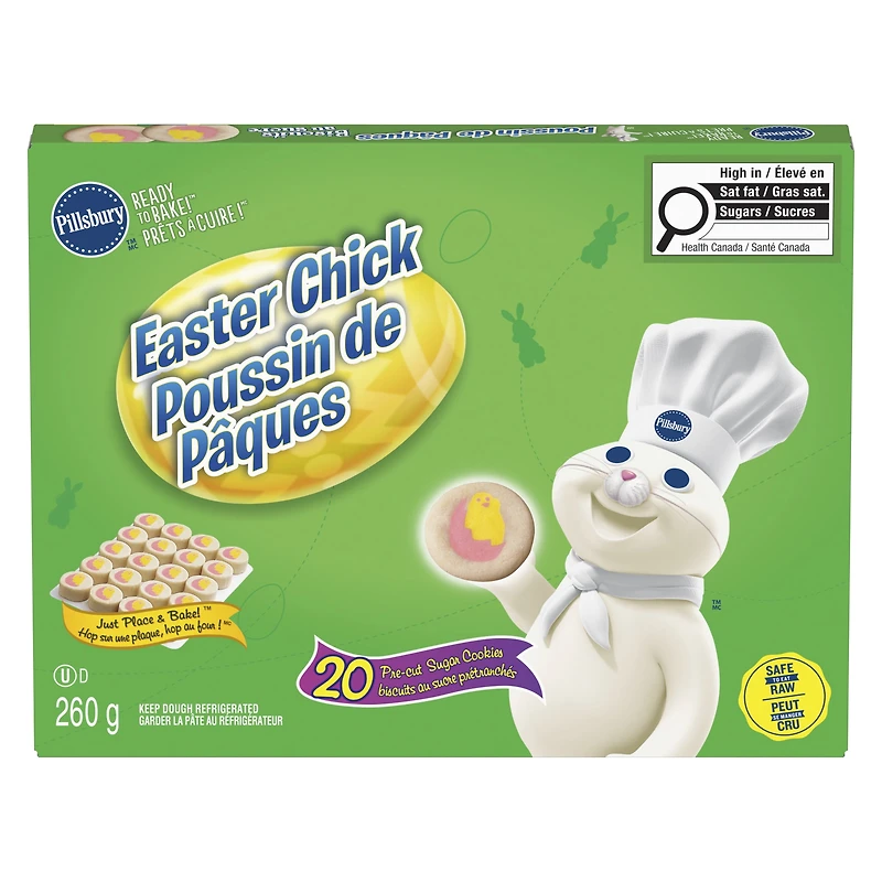 Pillsbury Ready To Bake! Shape Sugar Cookie Dough, Pre-Cut and Safe to Eat Raw