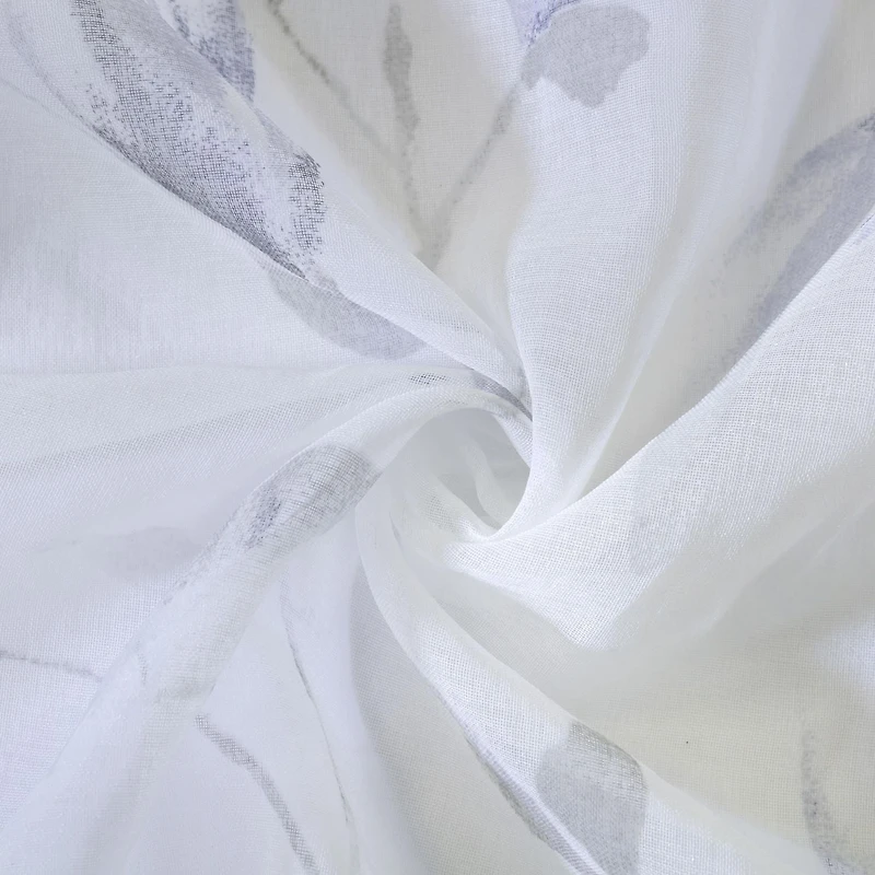 Loft Living Synergy Floral Printed Faux Linen Grommet Single Curtain Panel Semi-sheer 52" x 63" in Coral