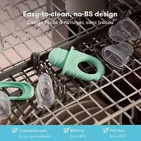 Frida Baby - Distributeur de nourriture pour bébé, distributeur de fruits, pour introduire de nouveaux aliments en toute sécurité, pour remplir le panier de Pâques, frais et congelé, silicone, sans BP 1 compte