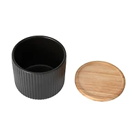 Anko Small Black Ribbed Canister, Small Canister