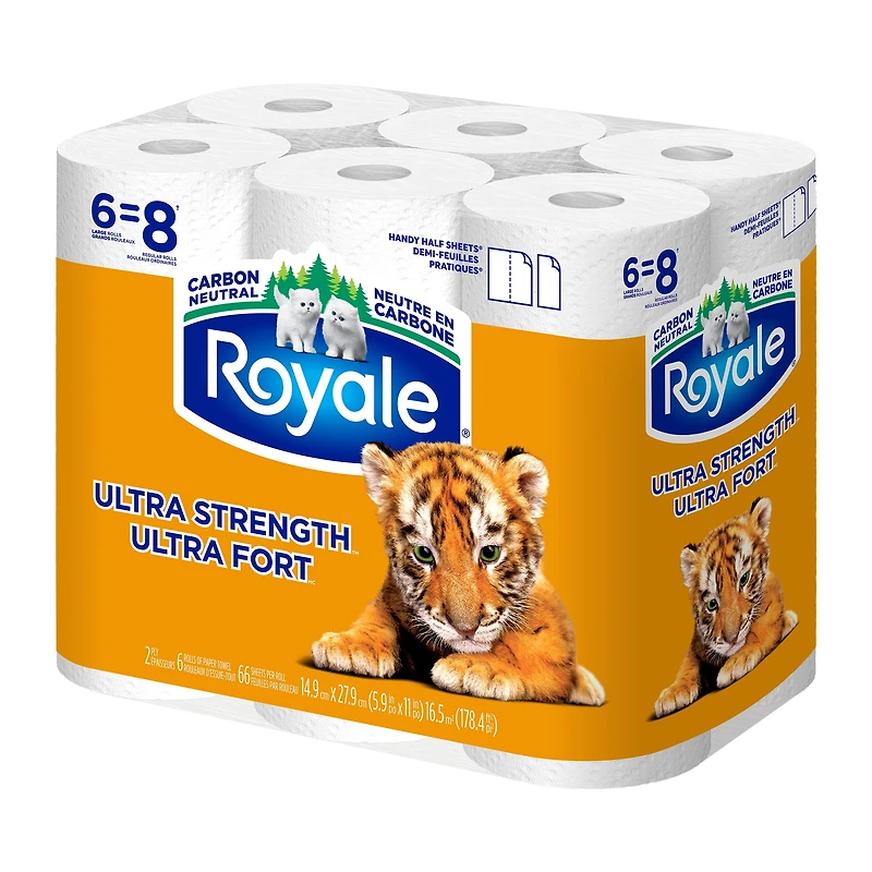 Royale Ultra Strength Paper Towel 6 Rolls, 66 Sheets Per Roll