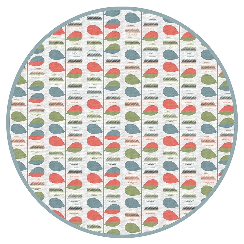 Tapis d'extérieur rond Bubble Plant, 6 pi x 7 pi, polyoléfine tissée 6 pi x 7 pi
