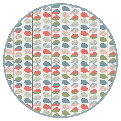 Tapis d'extérieur rond Bubble Plant, 6 pi x 7 pi, polyoléfine tissée 6 pi x 7 pi