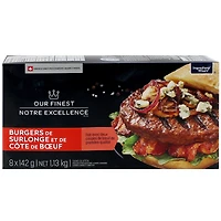 Our Finest Sirloin & Prime Rib Beef Burgers, 8 x 142 g