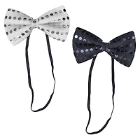 Nœuds papillons du Nouvel An noirs et argentés, 2 pièces, décorations festives, une façon originale de célébrer avec style, adulte