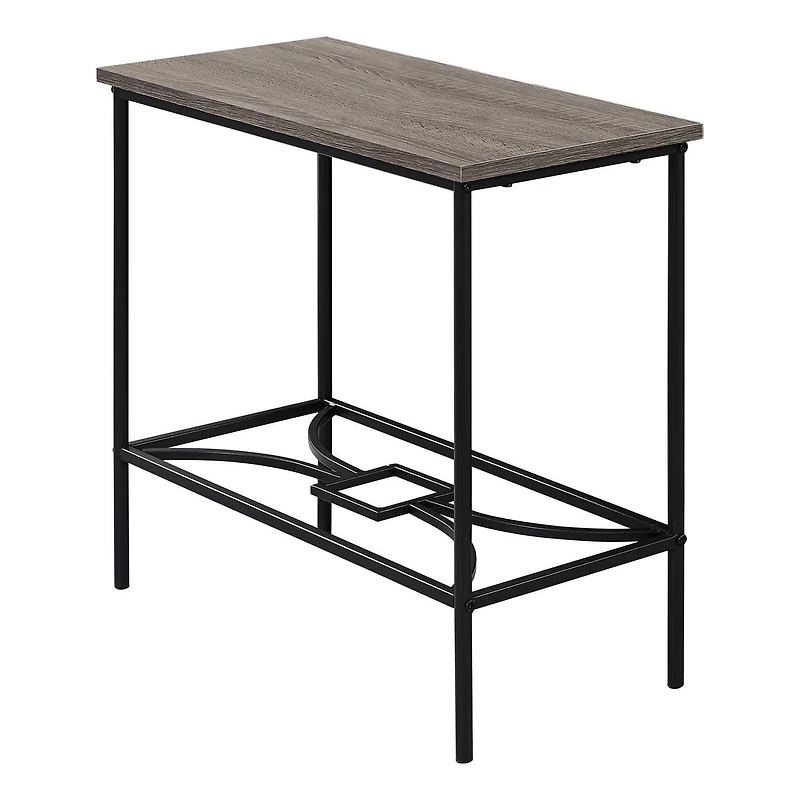 Monarch Specialties Table D'appoint, Côté, Bout, Étroit, Petit, 2 Niveaux, Salon, Chambre À Coucher, Métal, Stratifié, Brun, Noir, Contemporain, Moderne