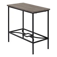 Monarch Specialties Table D'appoint, Côté, Bout, Étroit, Petit, 2 Niveaux, Salon, Chambre À Coucher, Métal, Stratifié, Brun, Noir, Contemporain, Moderne