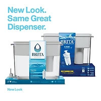 Distributeur de filtration d’eau Brita d’une capacité de 27 tasses, réduit le goût et l’odeur de chlore dans l’eau du robinet, filtre pouvant traiter 151 L, modèle Ultramax gris
