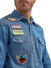 WRANGLER® x HOT WHEELS™ CHEMISE DE TRAVAIL EN DENIM POUR HOMMES