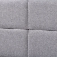 Lit plateforme capitonné en tissu CorLiving Bellevue pour adulte, grand lit, avec tête de lit capitonnée et lattes, gris clair