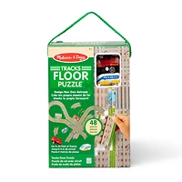 Melissa & Doug Design Your Own Railroad 48-Piece Floor Puzzle with 2 Wind-up Toy Trains & Interchangeable Scenery, Preschool Toys for Girls & Boys 4+
